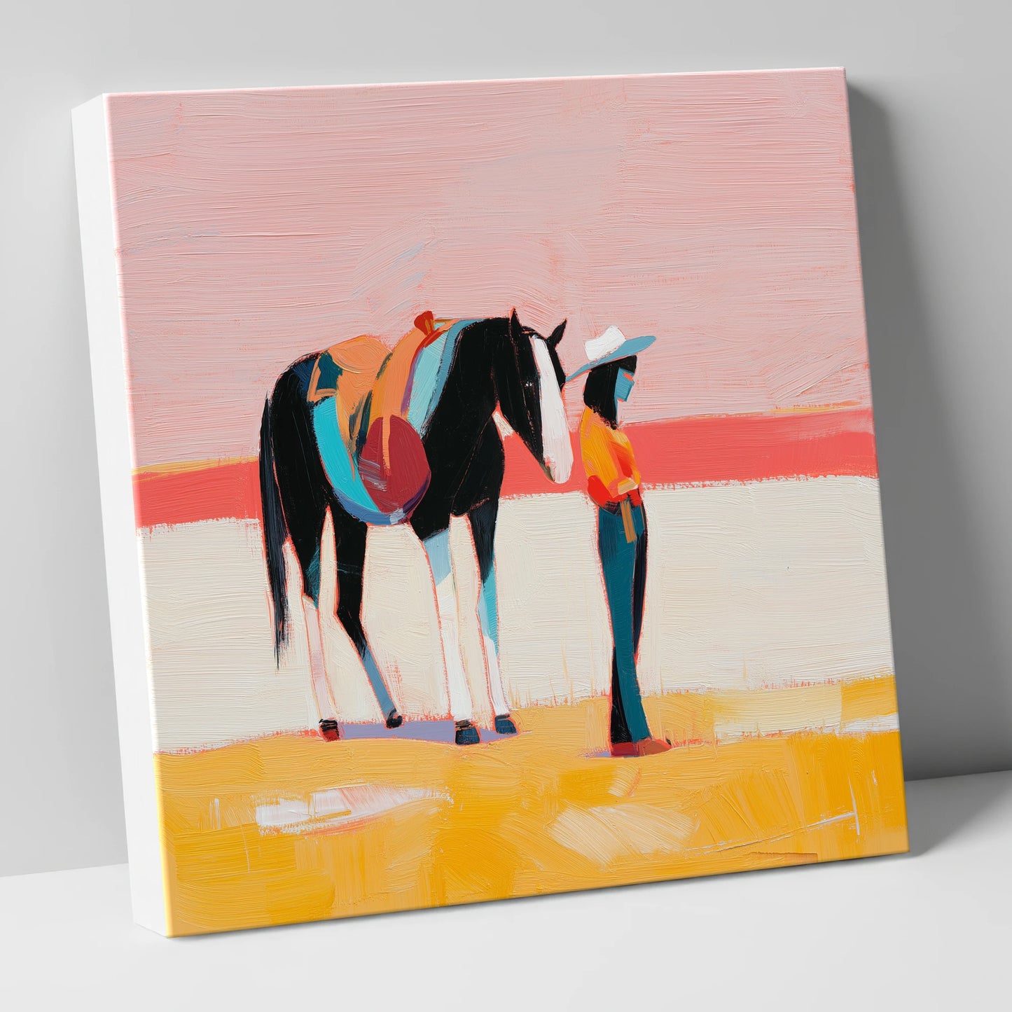 Painted Desert Rider western horse canvas wall art