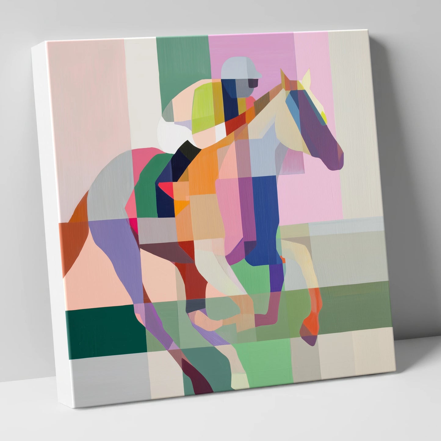 The Prismatic Gallop racing horse canvas wall art