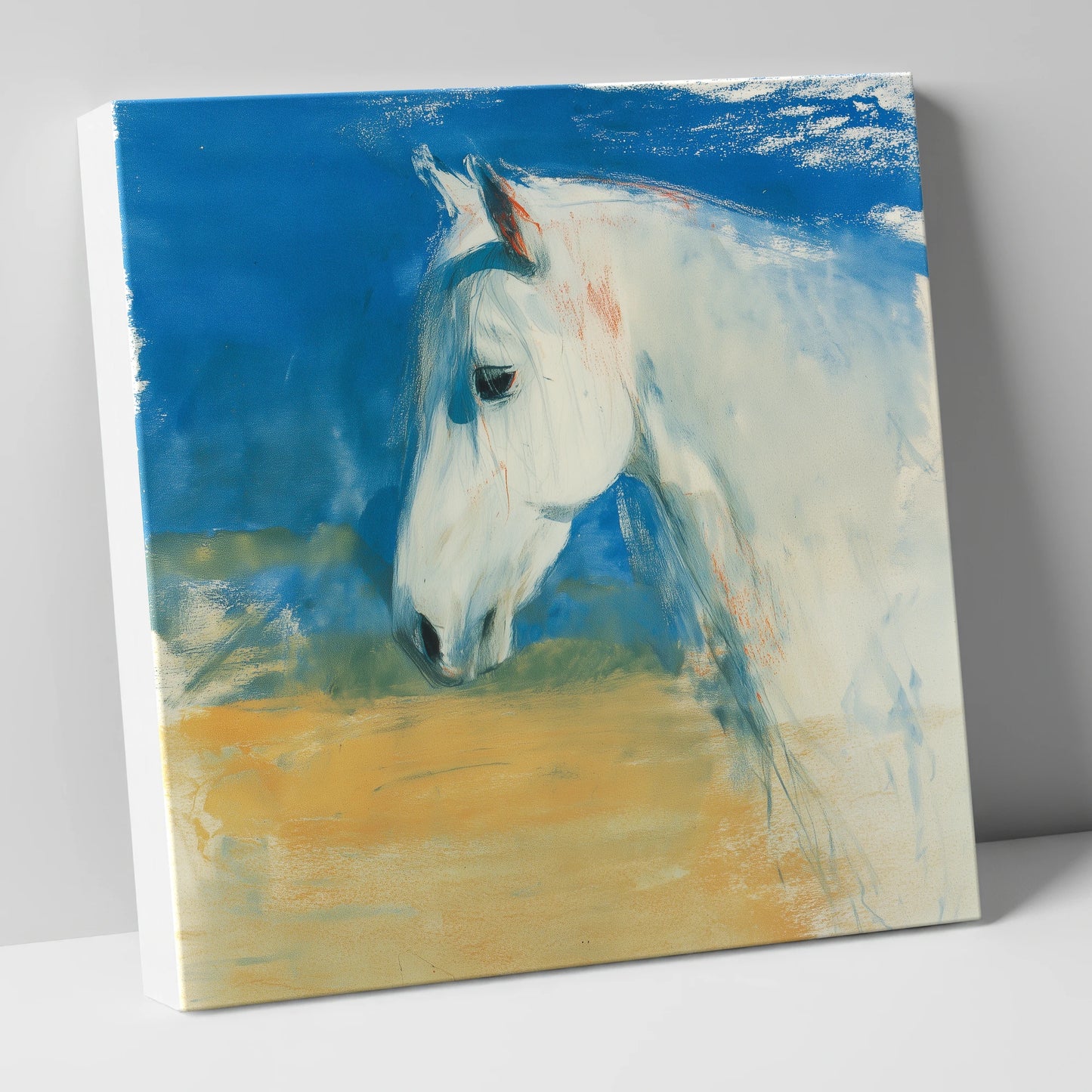 Cerulean Sky Grey horse breed canvas wall art