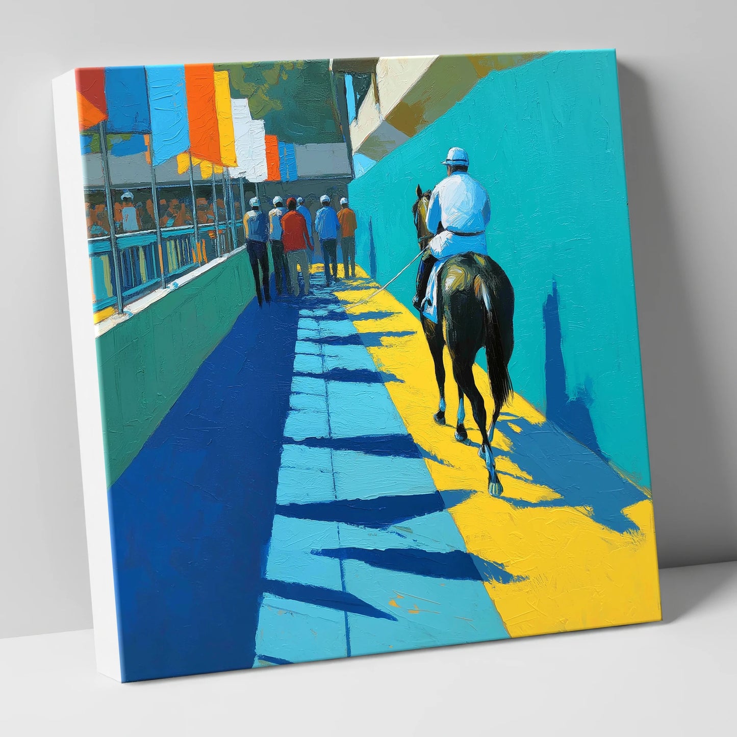 Walk to the Start racing horse canvas wall art