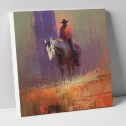 The Solitary Rider western horse canvas wall art