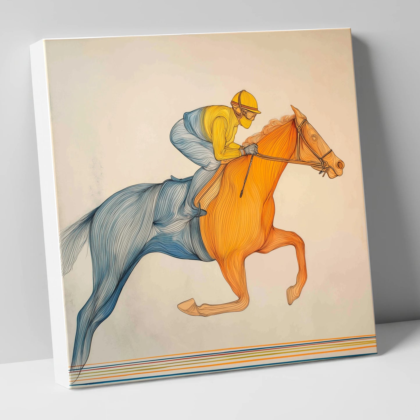 The Fluid Stride racing horse canvas wall art