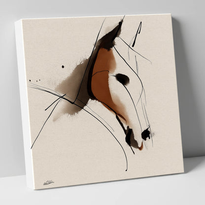 Abstract Sienna Profile horse portrait canvas wall art