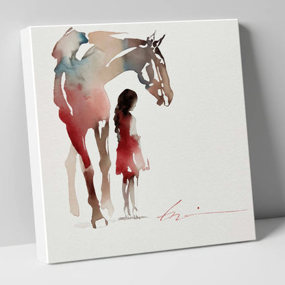 Silent Bond horse & rider canvas wall art