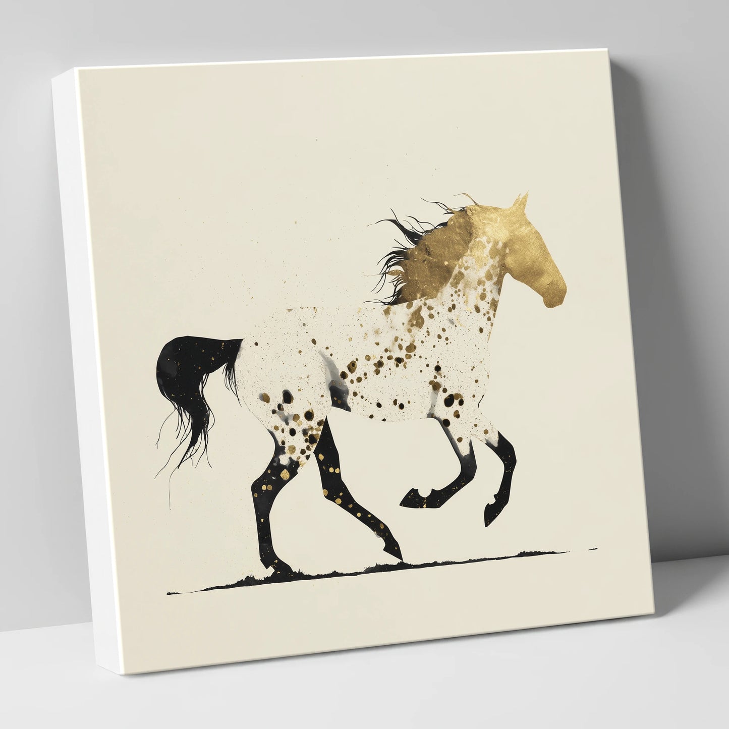 The Golden Appaloosa horse breed canvas wall art