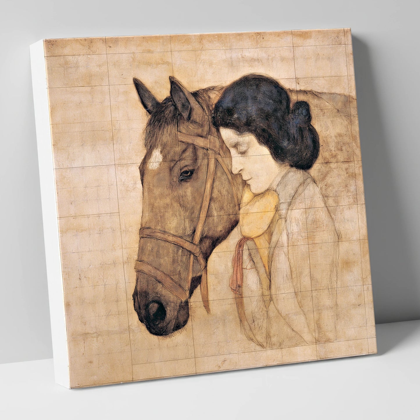The Silent Bond horse & rider canvas wall art