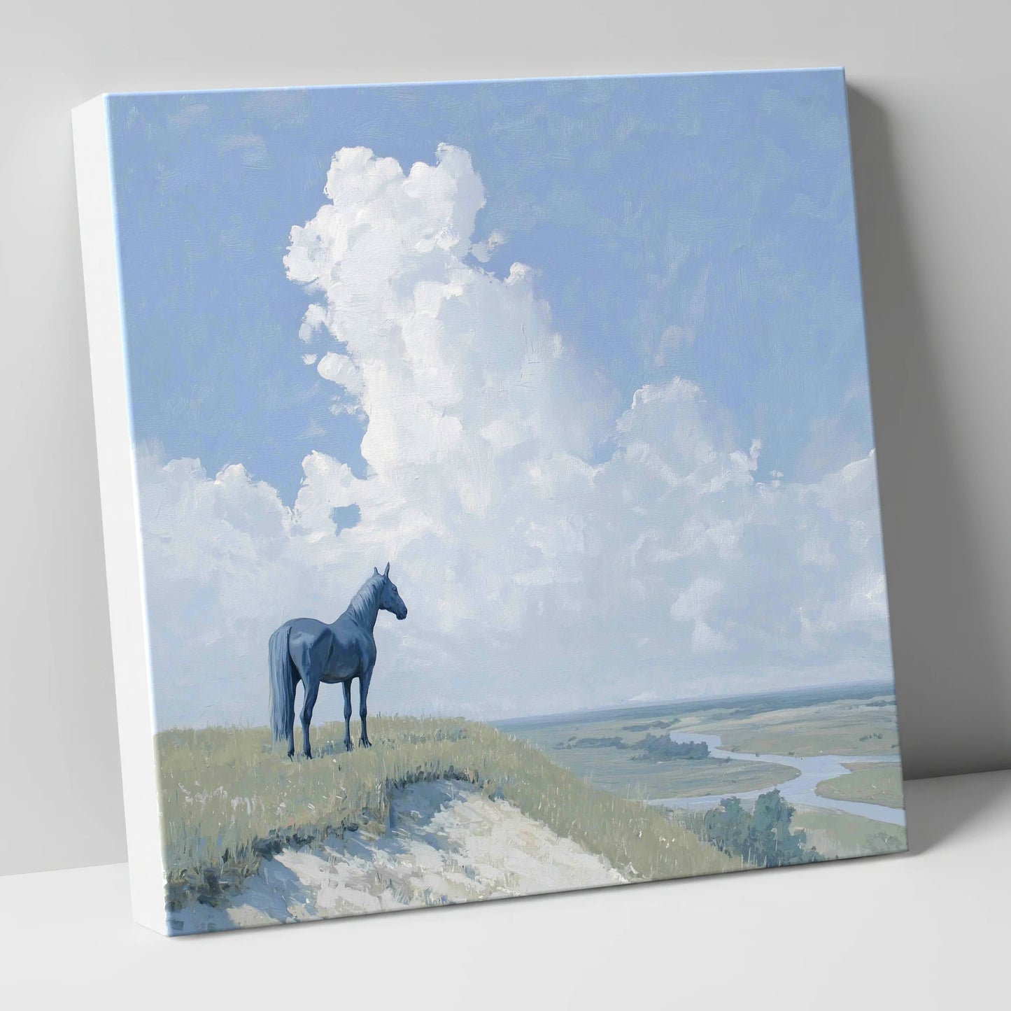 The Quiet Vantage horse landscape canvas wall art