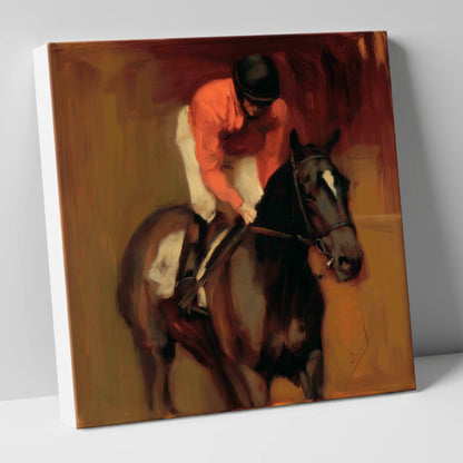 Trackside Shadows racing horse canvas wall art