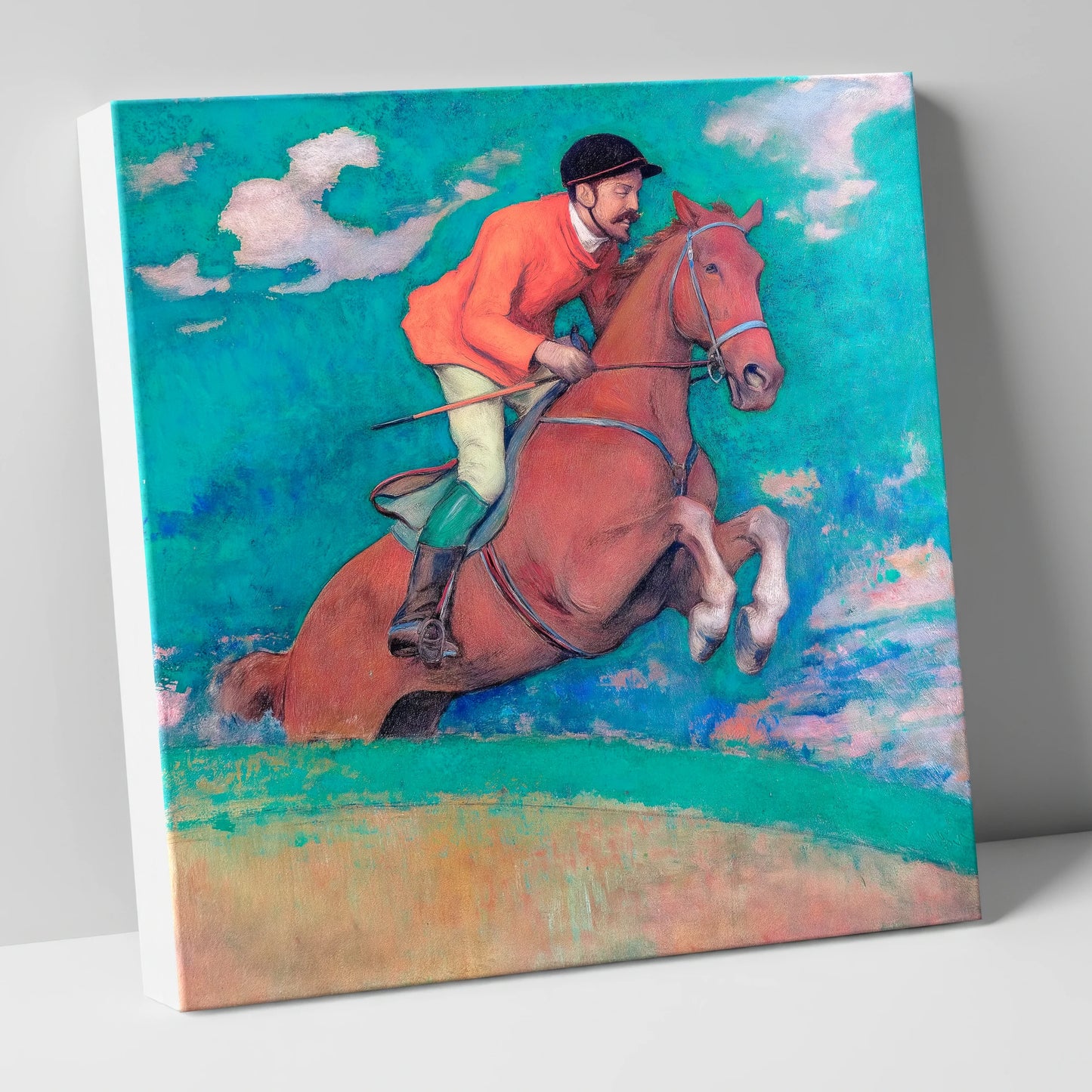 The Crimson Chase racing horse canvas wall art