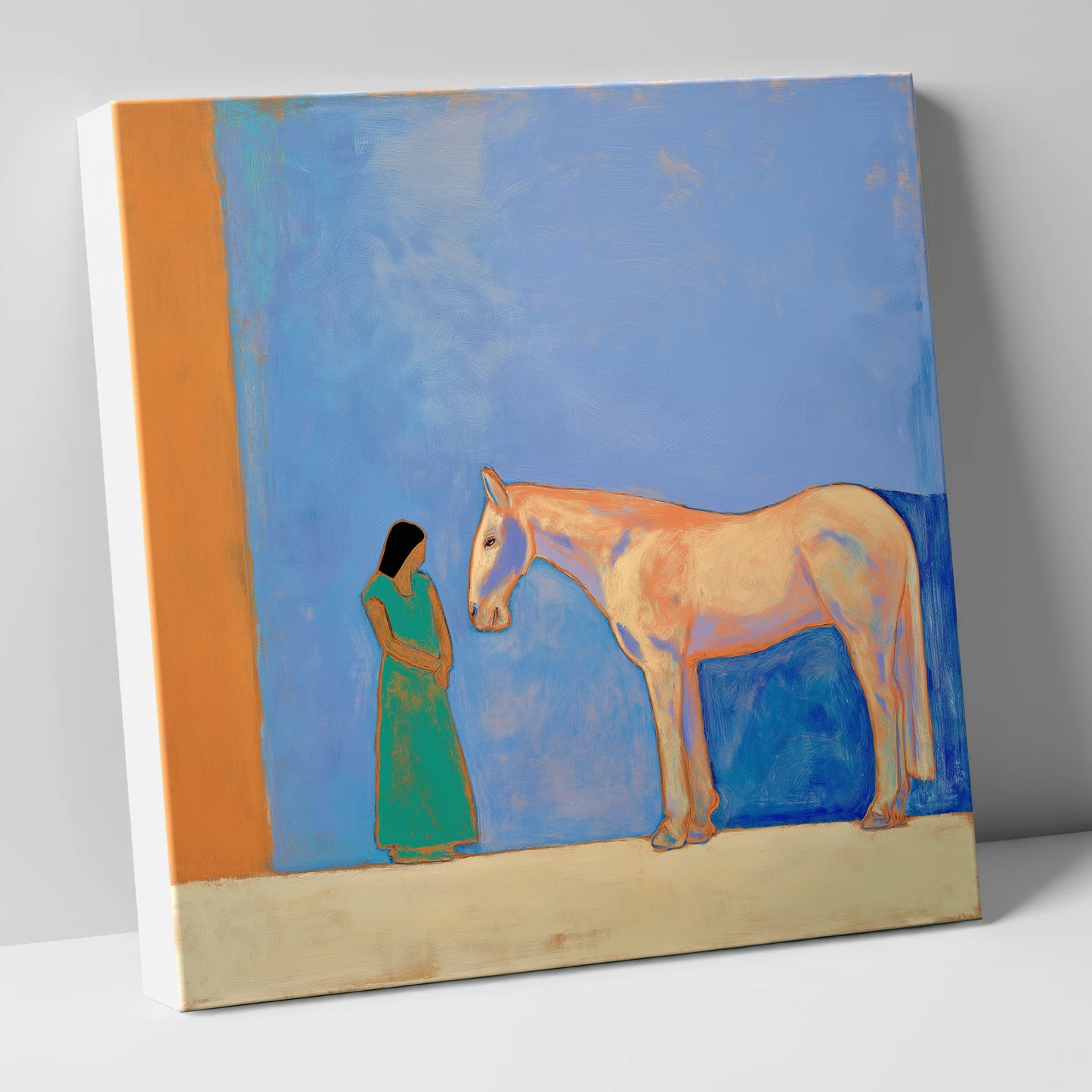 Silent Understanding horse & rider canvas wall art