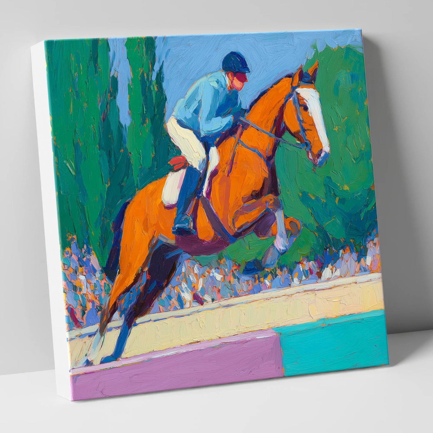 Bold Clear Round show jumping horse canvas wall art