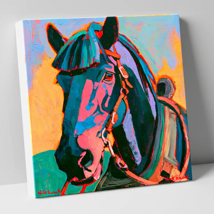 Colourful Expressionist Horse Portrait horse breed canvas wall art