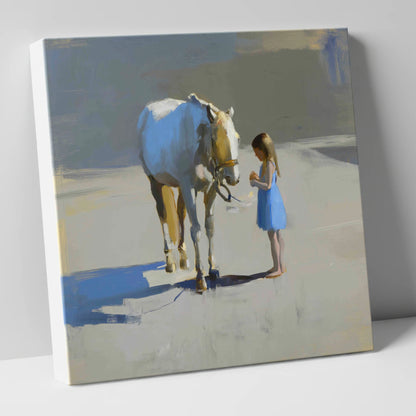 Sunlit Trust horse & rider canvas wall art