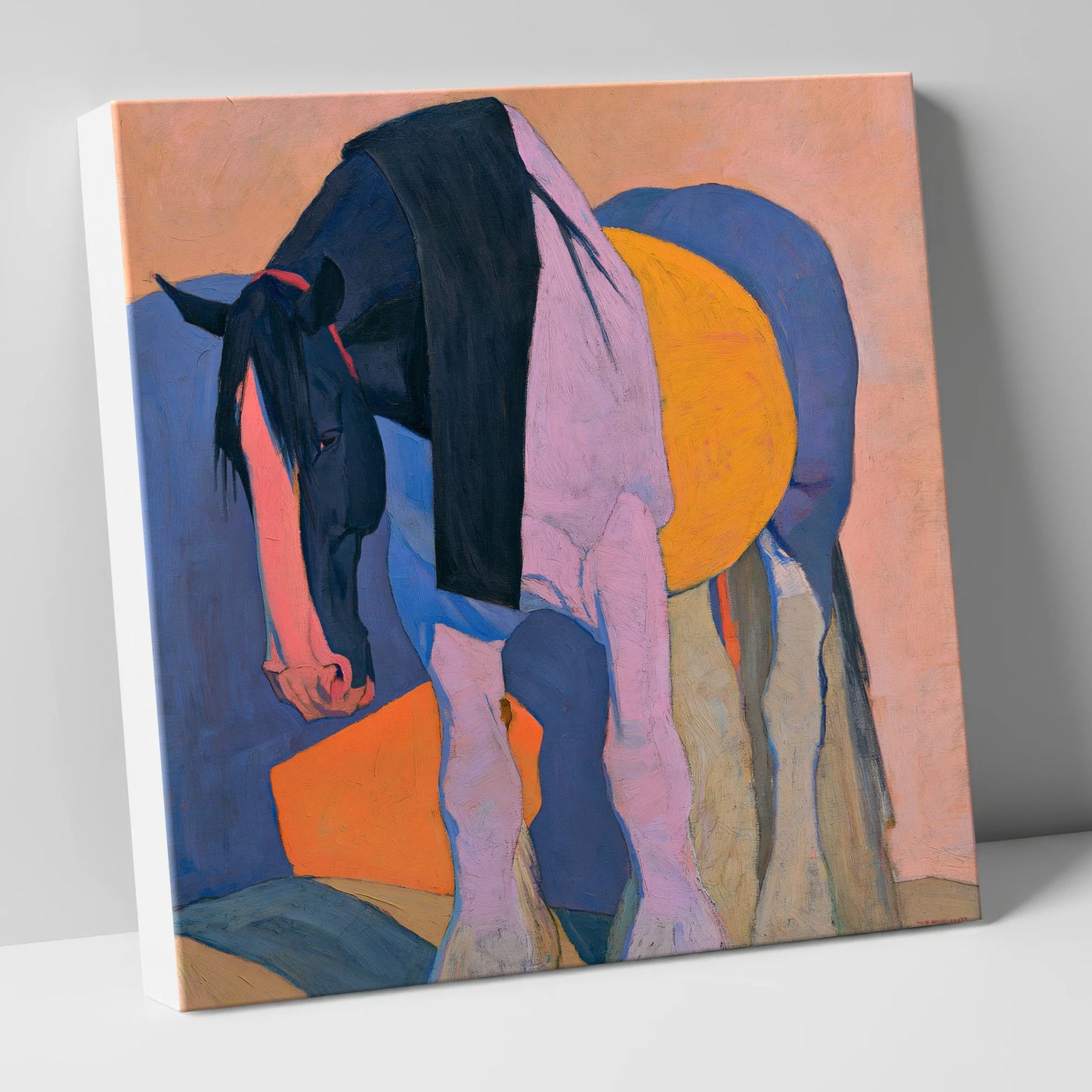 Colourful Abstract Shire Horse horse breed canvas wall art