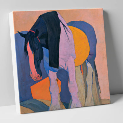 Colourful Abstract Shire Horse horse breed canvas wall art