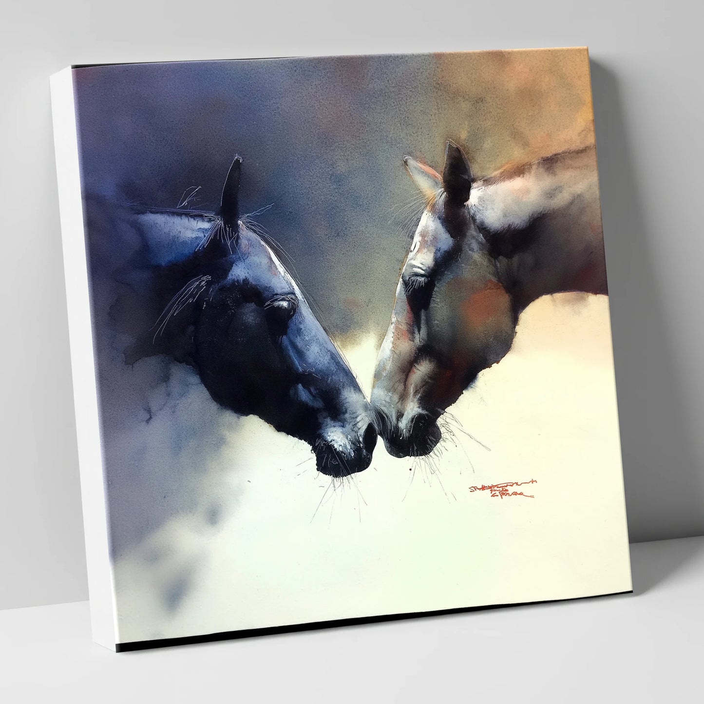 A Quiet Greeting horse portrait canvas wall art