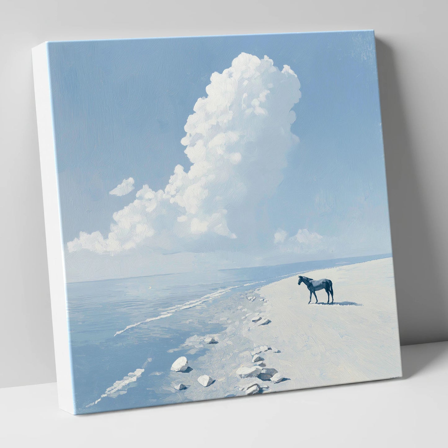 Solitary Coastal Watch horse landscape canvas wall art
