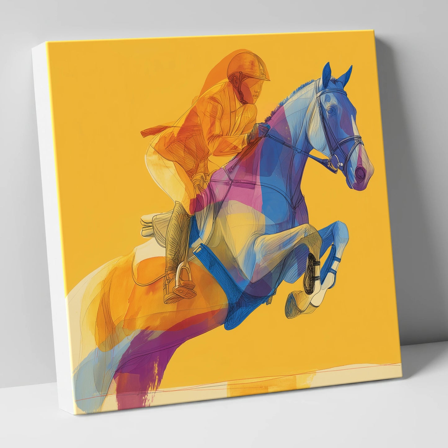 Vivid Ascent show jumping horse canvas wall art