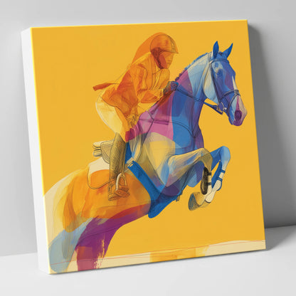 Vivid Ascent show jumping horse canvas wall art