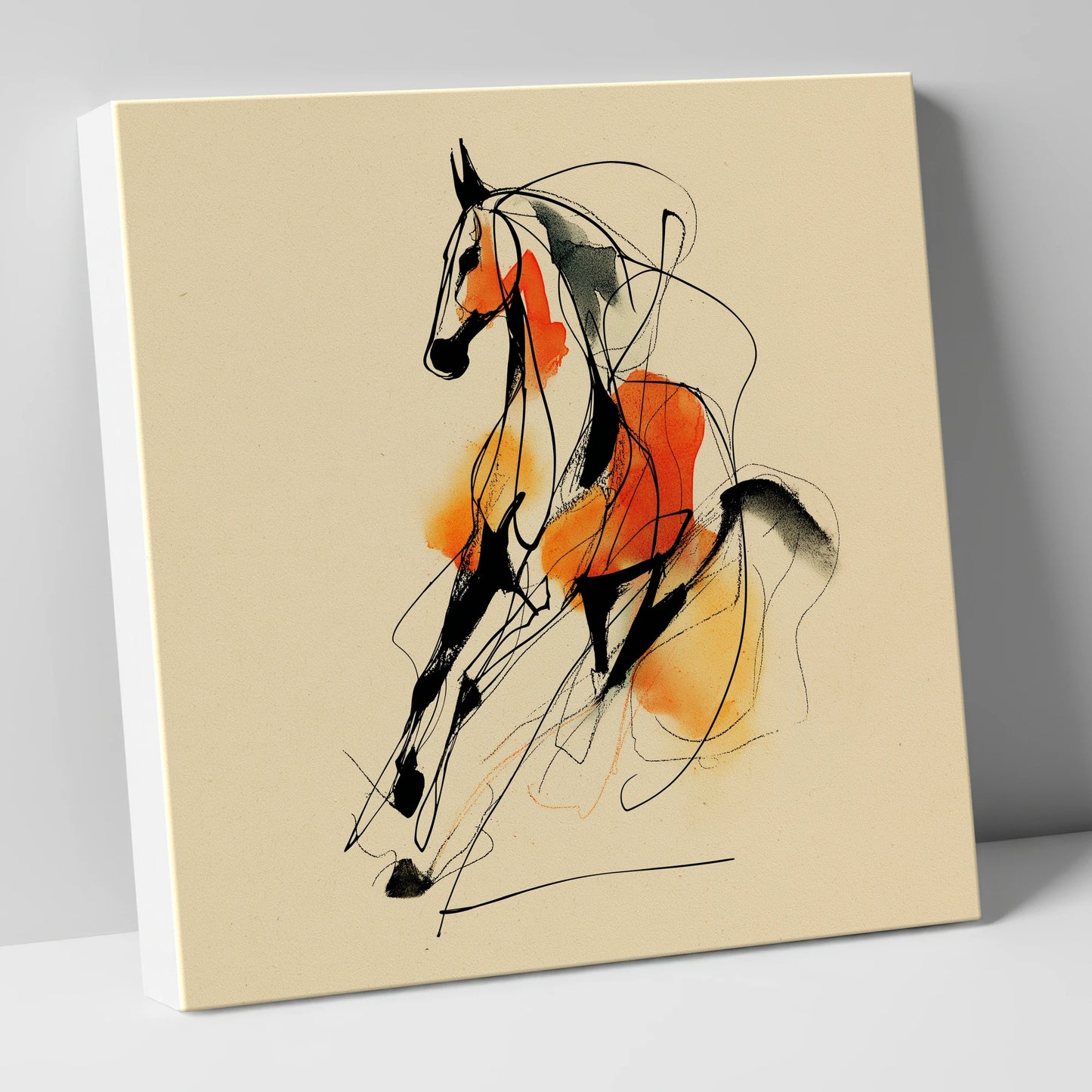 Fluid Amber Spirit horse breed canvas wall art