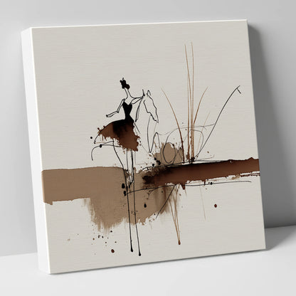 The Silent Dialogue horse & rider canvas wall art