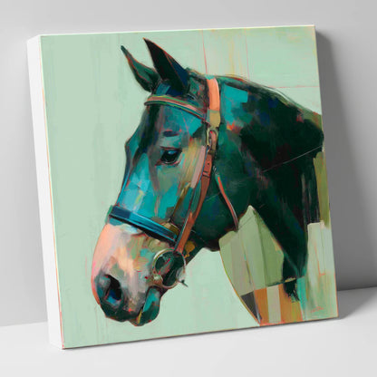 The Midnight Bridle horse portrait canvas wall art