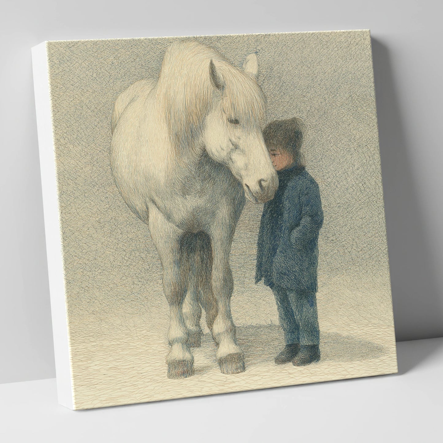 Quiet Trust horse & rider canvas wall art