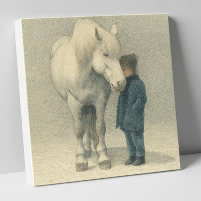 Quiet Trust horse & rider canvas wall art