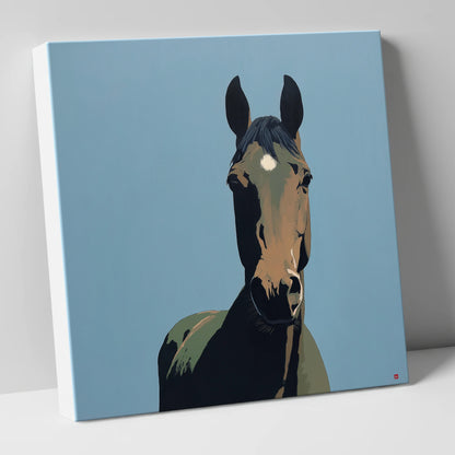 Bay Under Cerulean Sky horse portrait canvas wall art