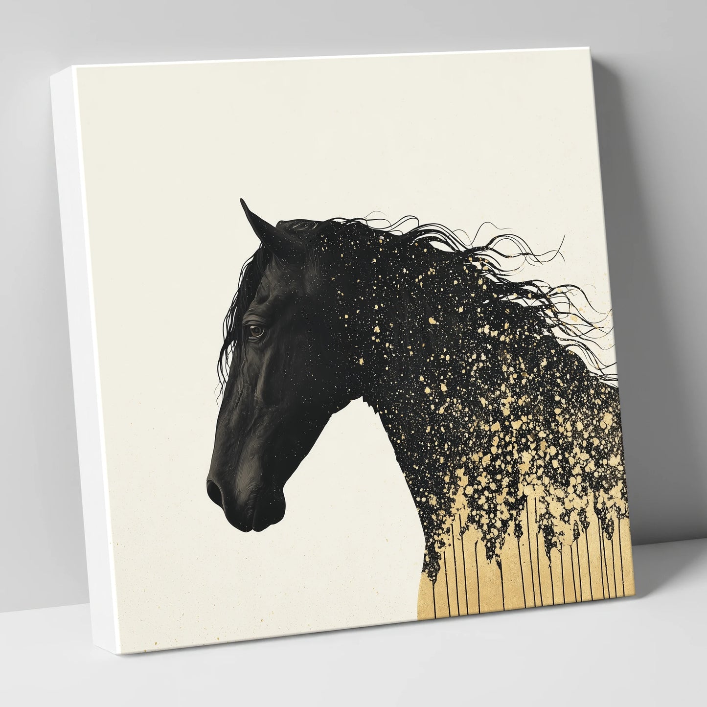 Gilded Midnight Equine horse breed canvas wall art