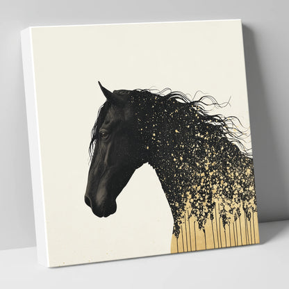 Gilded Midnight Equine horse breed canvas wall art