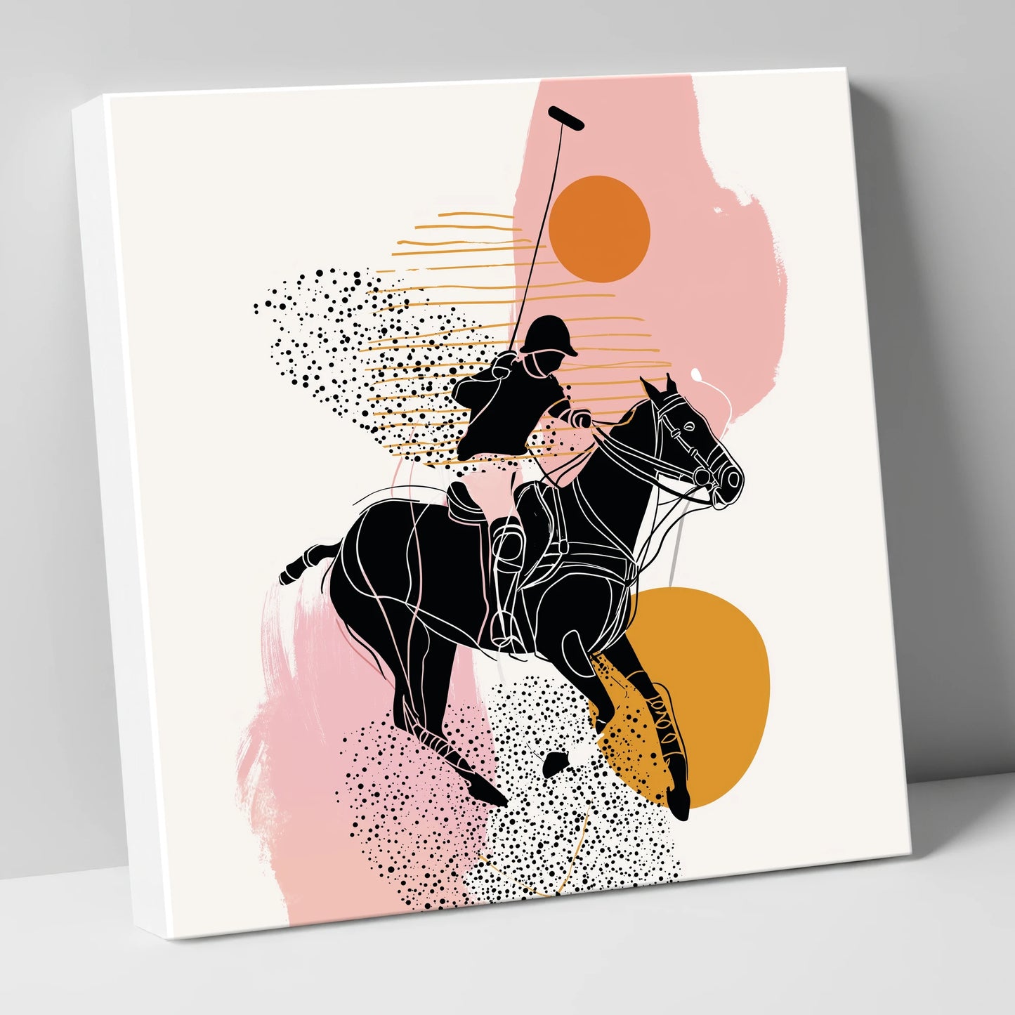 Modern Polo Strike polo horse canvas wall art