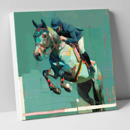 The Perfect Clearance show jumping horse canvas wall art
