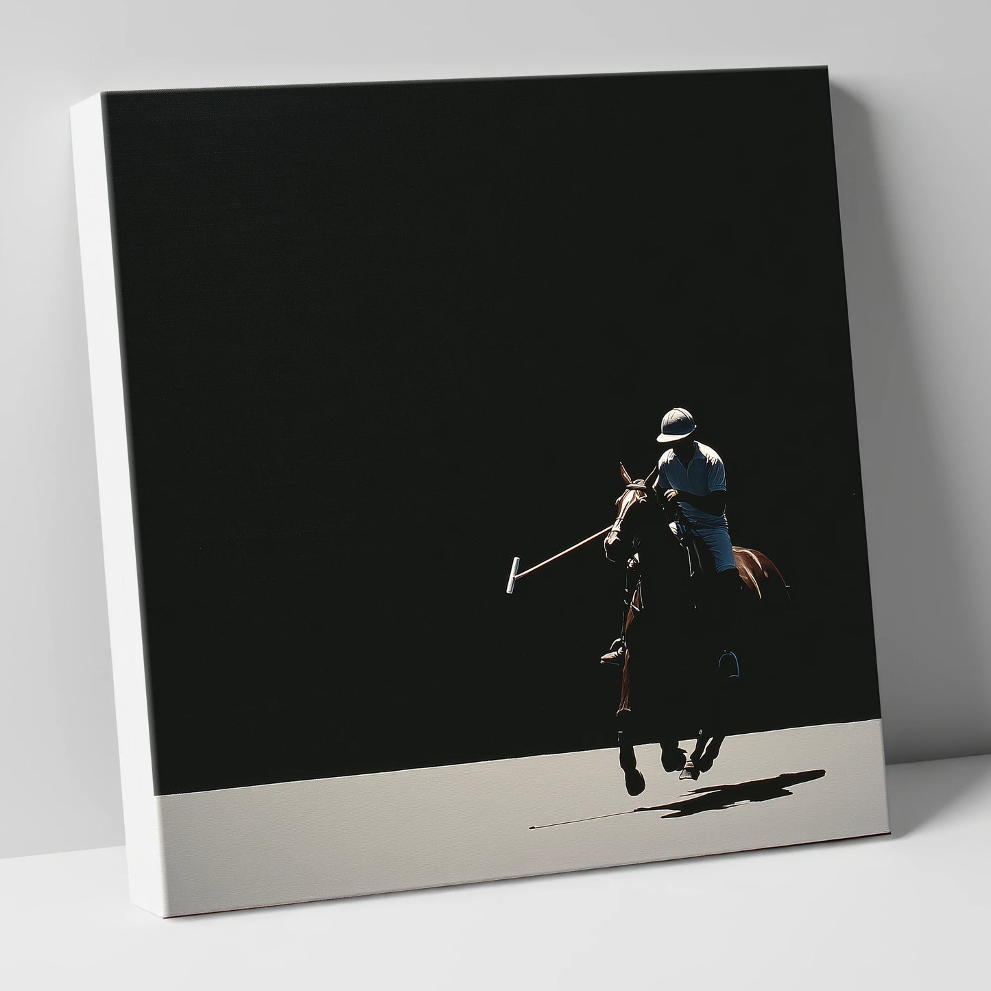 Shadows of the Chukka polo horse canvas wall art