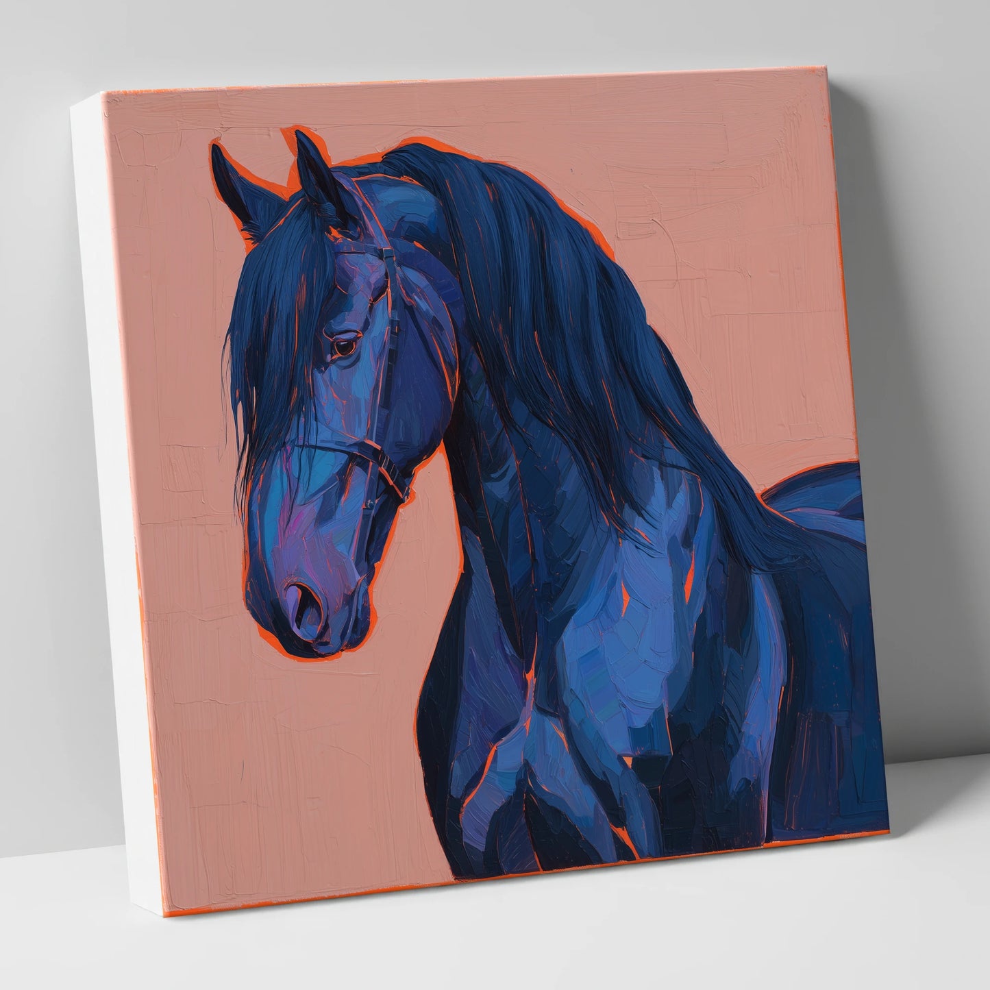 Midnight Blue Majesty horse breed canvas wall art