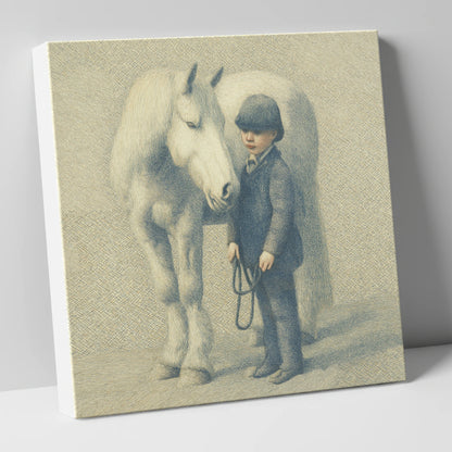 The Young Handler horse & rider canvas wall art