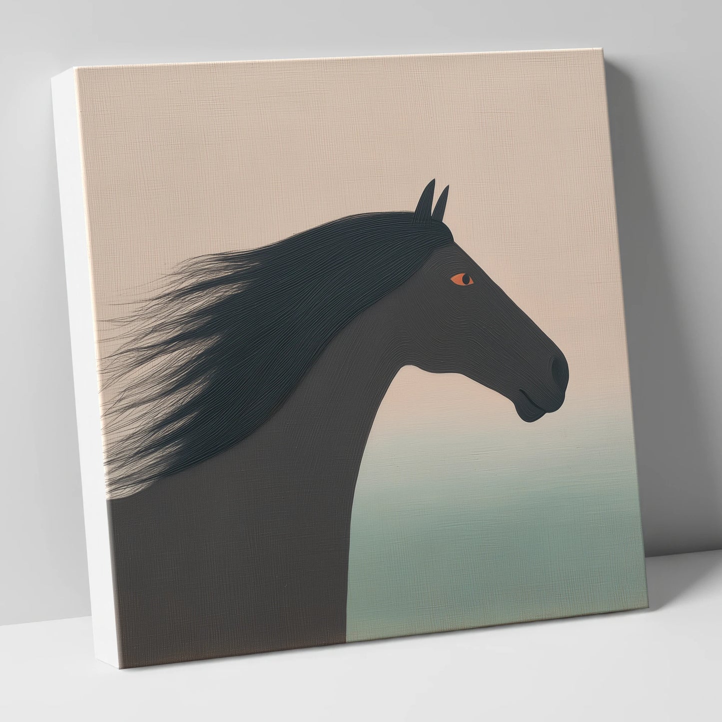 The Onyx Silhouette horse breed canvas wall art