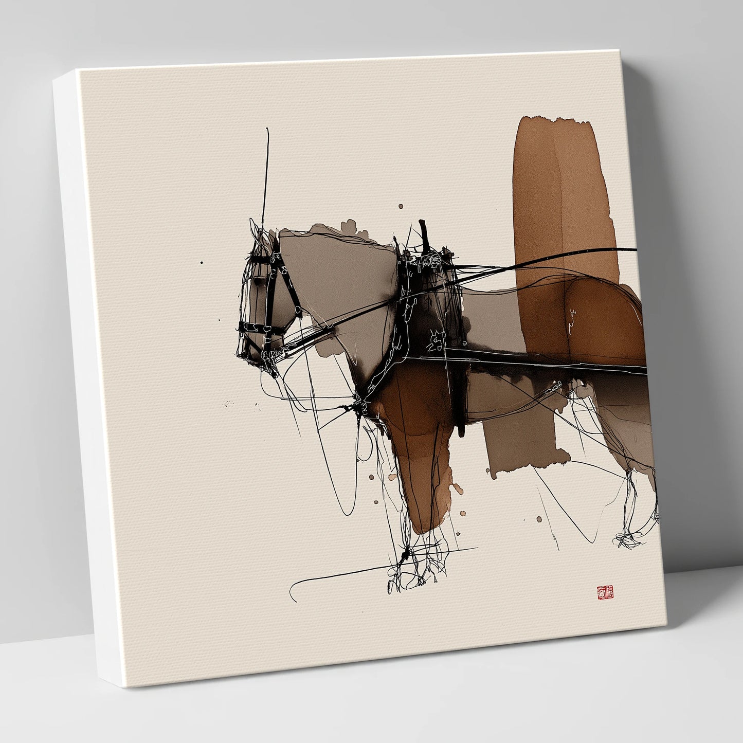 Harnessed Form working horse canvas wall art