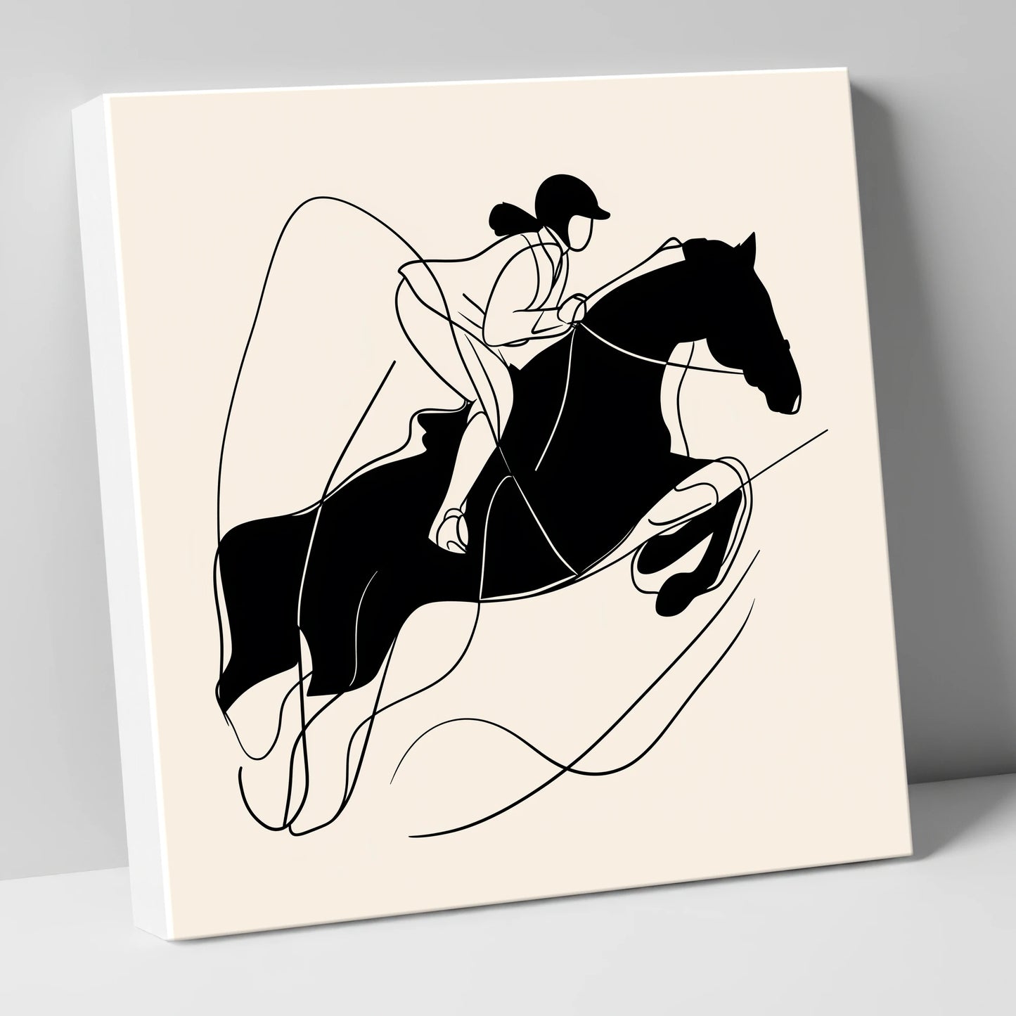 Fluid Showjumping Silhouette show jumping horse canvas wall art