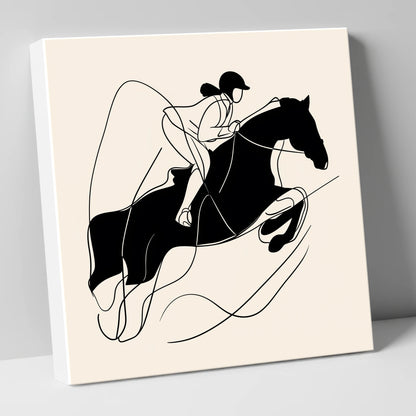 Fluid Showjumping Silhouette show jumping horse canvas wall art