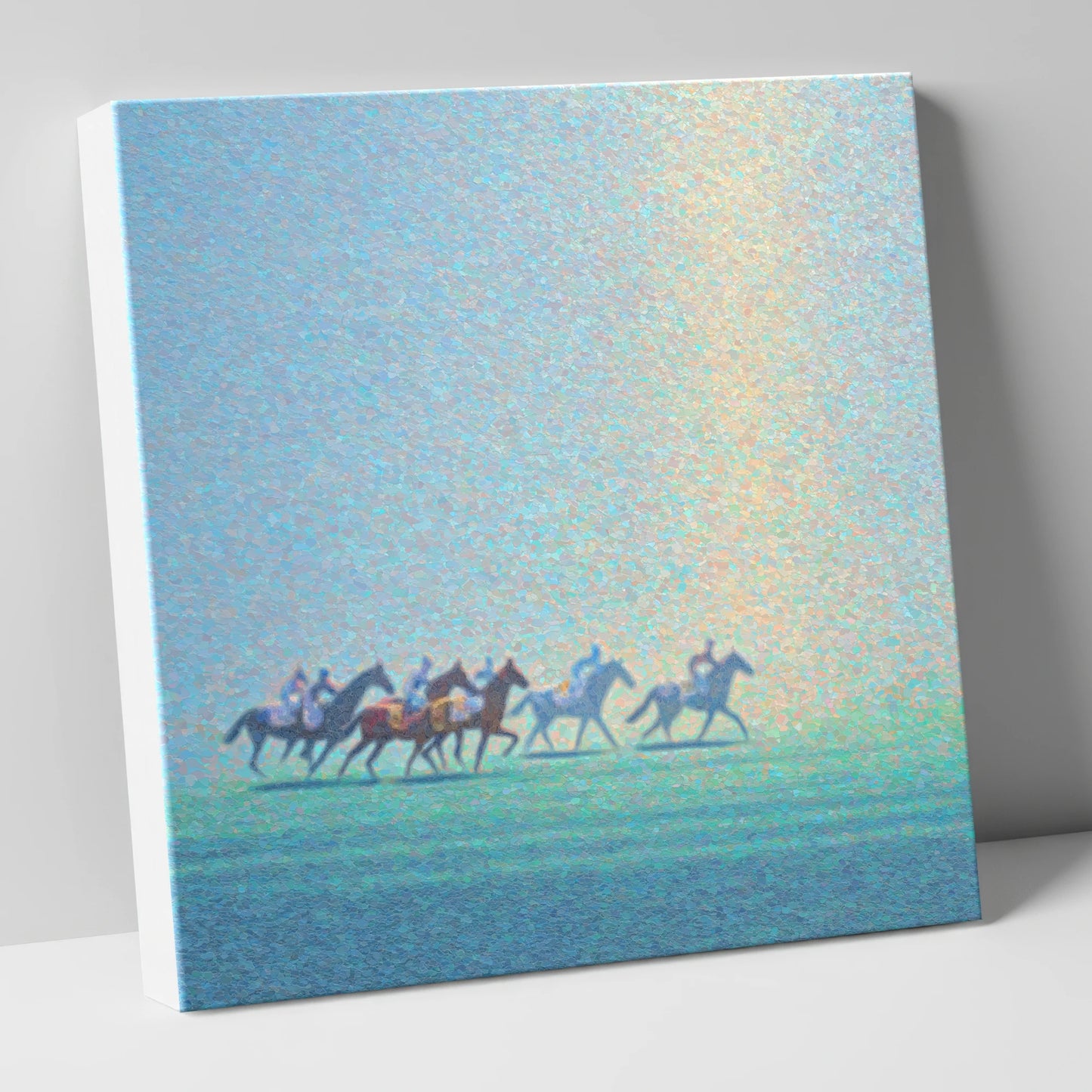 Ethereal Morning Gallop racing horse canvas wall art