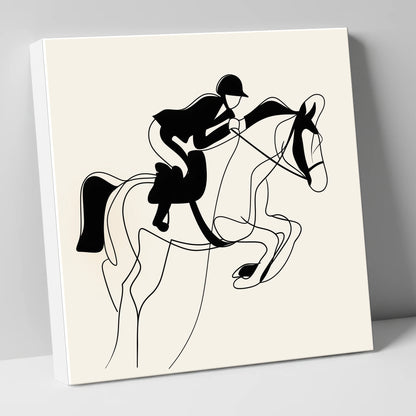 Grace in Flight show jumping horse canvas wall art