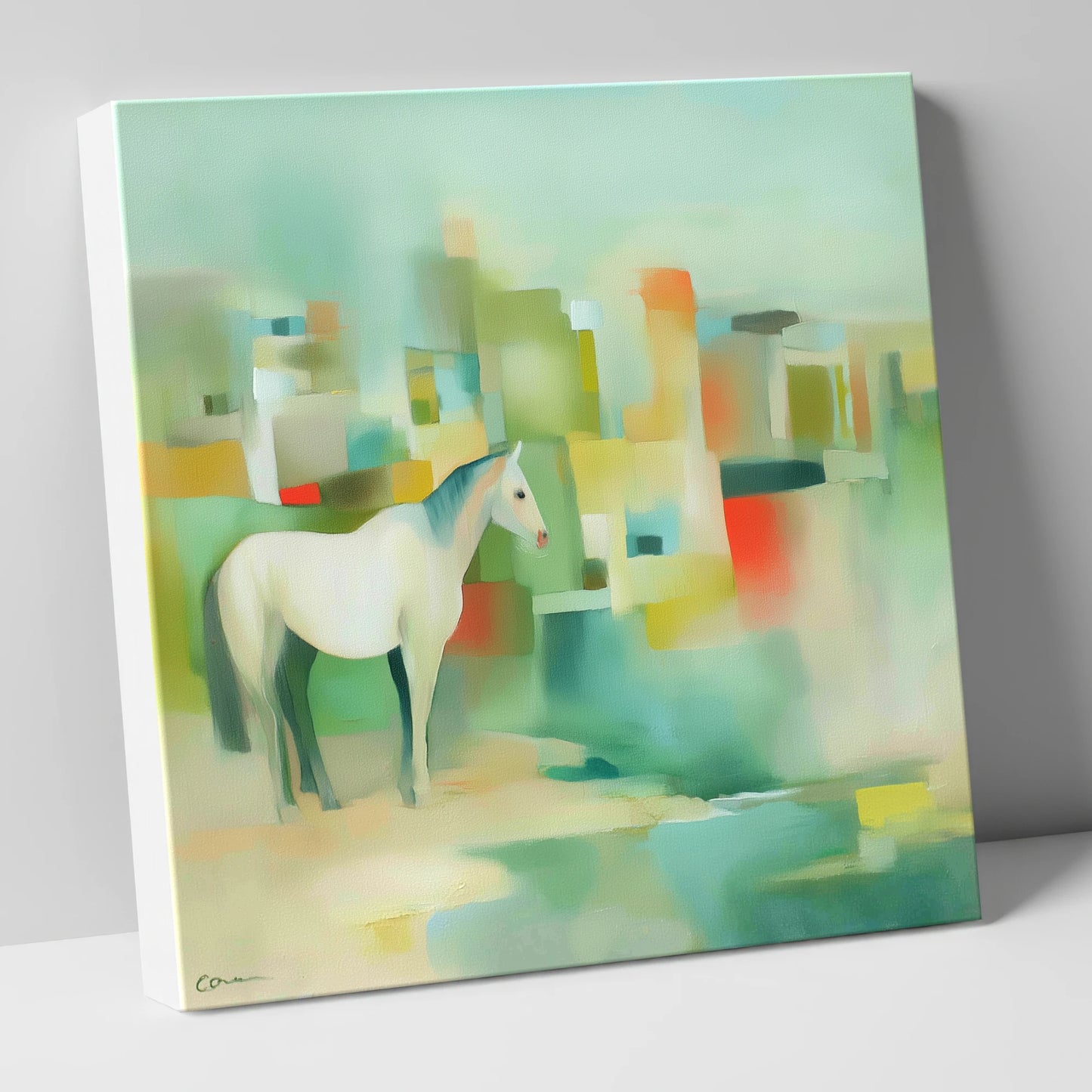 Abstract Urban Equine horse landscape canvas wall art
