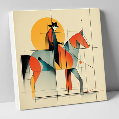 Rhythmic Western Silhouette western horse canvas wall art