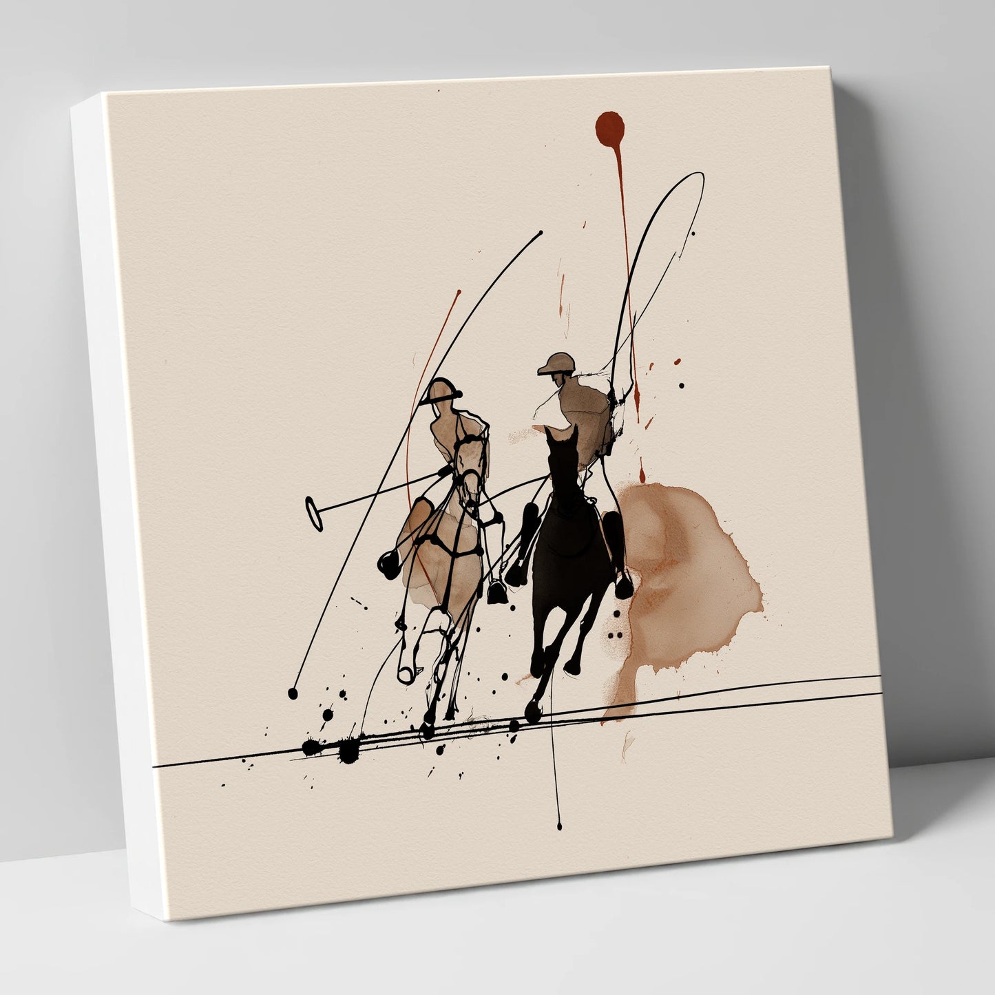 Polo Dynamics polo horse canvas wall art