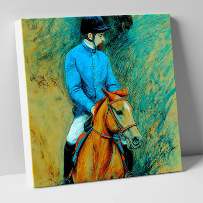 The Cerulean Jockey racing horse canvas wall art