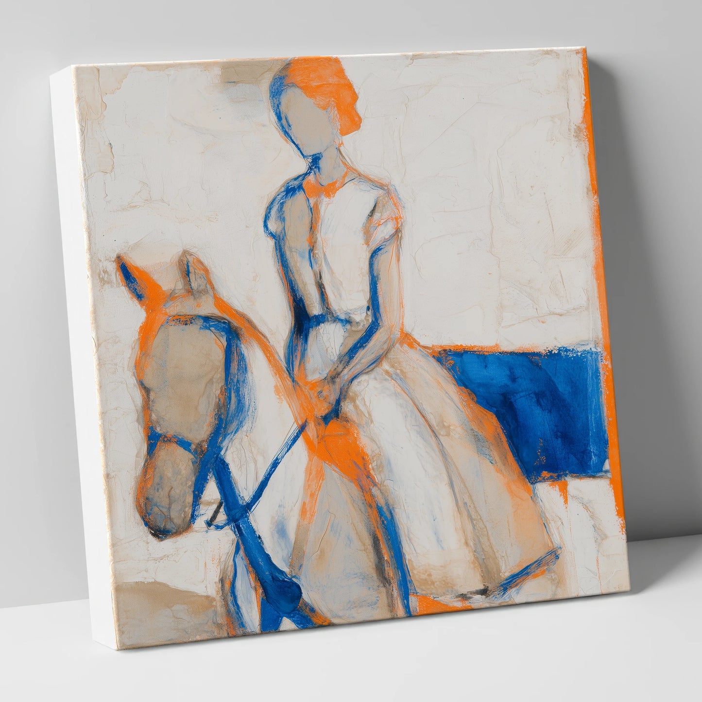 Vivid Connection horse & rider canvas wall art