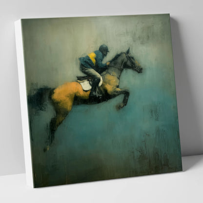 Suspended Momentum show jumping horse canvas wall art