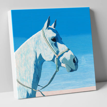 Serene Grey Profile horse breed canvas wall art