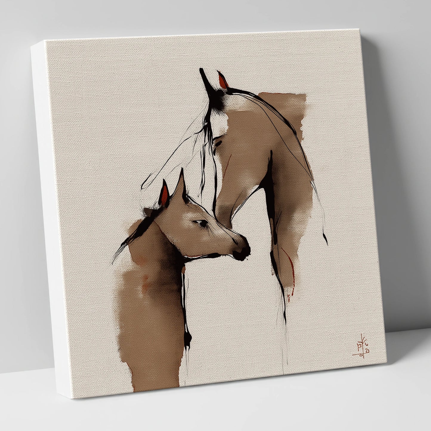 Silent Devotion mare & foal canvas wall art